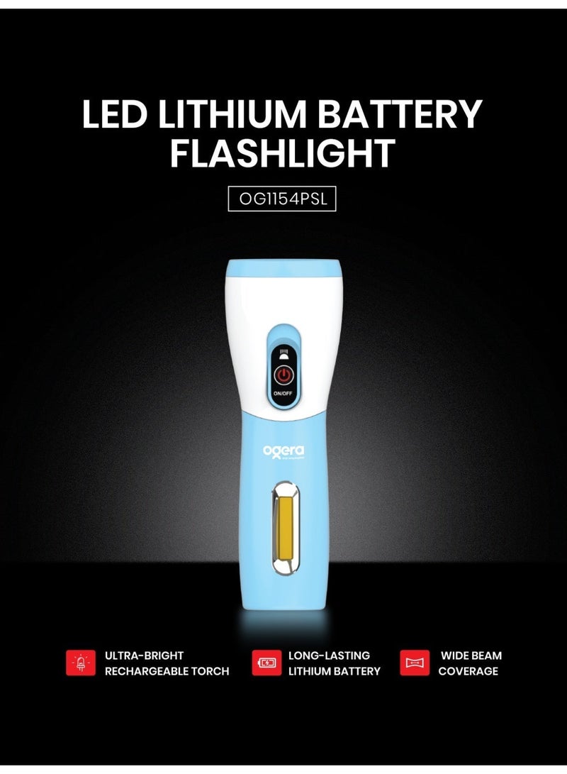 Ogera مصباح يدوي ببطارية ليثيوم LED - مصباح قابل لإعادة الشحن فائق السطوع مع بطارية ليثيوم تدوم طويلاً، مصباح جيب مدمج ومقاوم للماء للتخييم، والمشي، والطوارئ - Image 1
